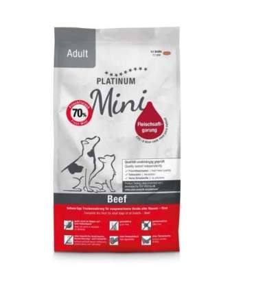 PLATINUM Adult Beef Mini - semi-moist dog food - 900g