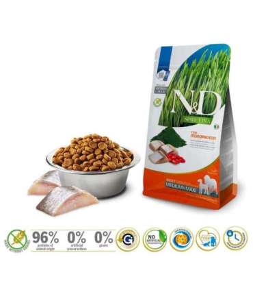 FARMINA N&D Spirulina Herring Adult Med/Maxi - dry dog food - 7 kg