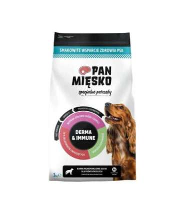 PAN MIĘSKO Special Needs Derma & Immune M Pork with Fish - dry dog food - 3kg