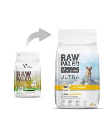 RAW PALEO Ultra Mini Puppy Turkey - dry food for puppies - 2 kg