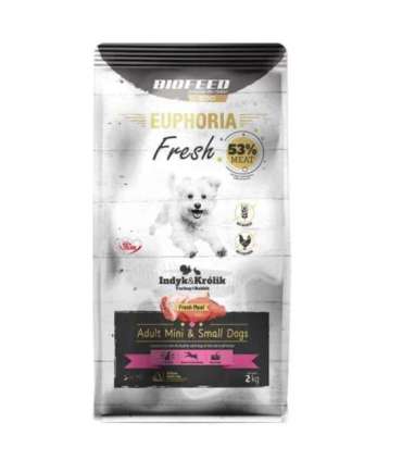 BIOFEED Euphoria Fresh Adult Mini & Small Turkey with rabbit - dry dog food - 2kg