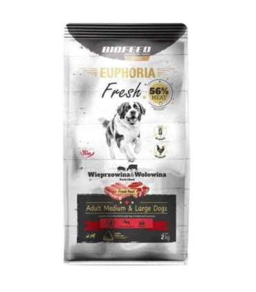 BIOFEED Euphoria Fresh Adult Medium & Large Pork with beef - dry dog food - 2kg