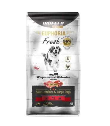 EUPHORIA Fresh Adult Pork with beef M/L - dry dog food - 50g