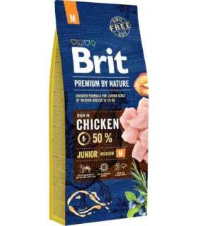 BRIT Premium by Nature Junior Medium Chicken - dry dog food - 15 kg