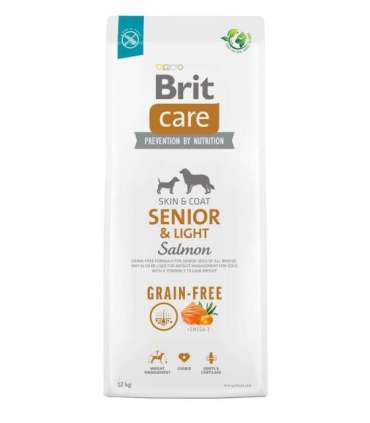 BRIT Care Senior&Light Salmon - dry dog food - 12 kg