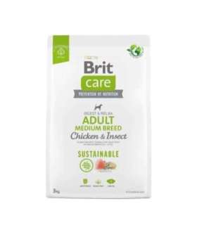 BRIT Care Dog Sustainable Adult Medium Breed Chicken & Insect - dry dog food - 3 kg