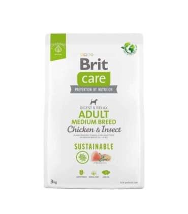 BRIT Care Dog Sustainable Adult Medium Breed Chicken & Insect - dry dog food - 3 kg
