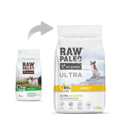 RAW PALEO Ultra Mini Adult Turkey - dry dog ​​food - 8 kg