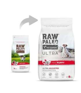 RAW PALEO Ultra Mini Puppy Beef - dry food for puppies of small breeds - 8 kg