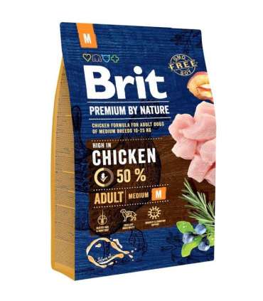 BRIT Premium by Nature Adult M Chicken - dry dog food - 3 kg