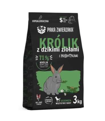 PAKA ZWIERZAKA Puppy Rabbit with wild herbs S - dry dog food - 3kg