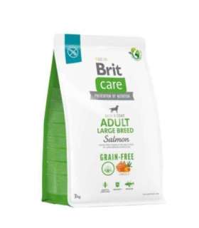 Dry food for adult dogs, large breeds - BRIT Care Grain-free Adult Salmon- 3 kg