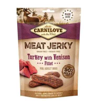 CARNILOVE Meat Jerky Turkey with Venison - dog snack - 100 g