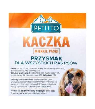 PETITTO Duck Soft stripes - dog treat - 500 g