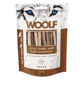 WOOLF Long cod sandwich - dog treat - 100g