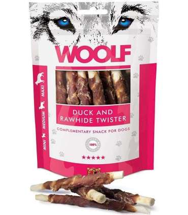 WOOLF Duck rawhide twister - dog treat - 100g