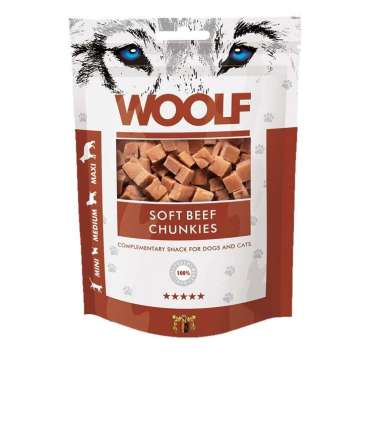 WOOLF Soft Beef chunkies - dog and cat treat - 100g