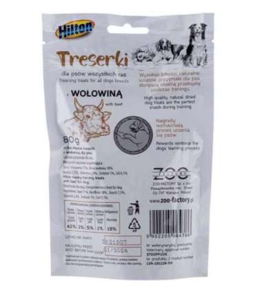 HILTON Treaning treats Beef - Dog treat - 80g