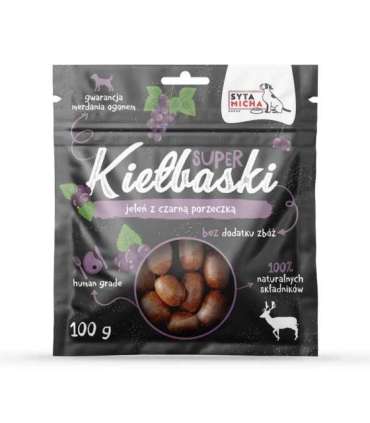 SYTA MICHA Super sausages with deer and blackcurrant - a treat for dogs - 100 g