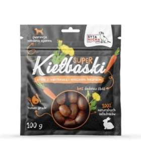 SYTA MICHA Great sausages with rabbit, carrot and dandelion - dog treat - 100g