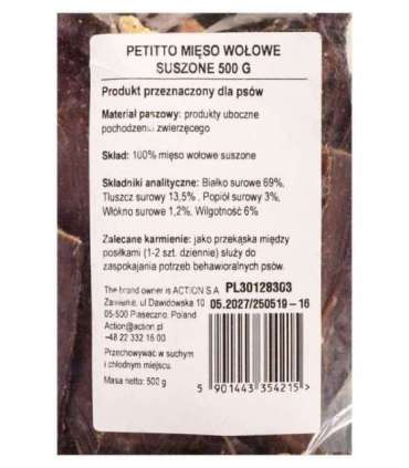 PETITTO Dried beef - dog treat - 500g