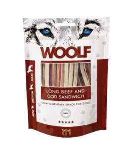 WOOLF Long Beef and Cod Sandwich - dog treat - 100g