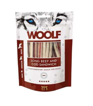 WOOLF Long Beef and Cod Sandwich - dog treat - 100g