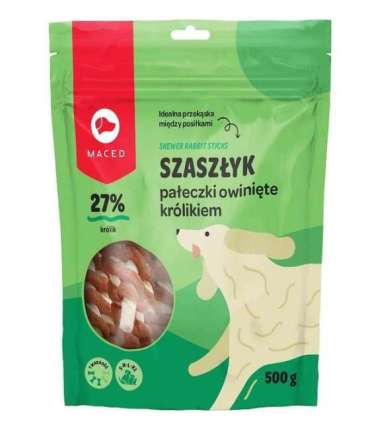 MACED Rabbit wrapped rawhide sticks - dog chew - 500 g