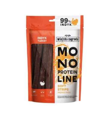 WIEJSKA ZAGRODA Monoprotein line Soft strips Turkey - dog treat - 100g