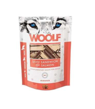 WOOLF Soft Sandwich of Salmon - dog treat - 100g