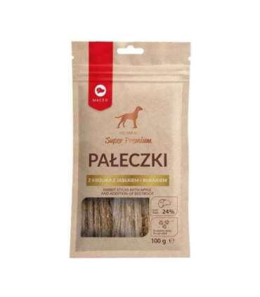 MACED Rabbit sticks with apple and addition of beetroot - Dog treat - 100g