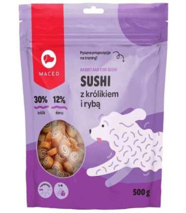 MACED Sushi with rabbit and fish - dog treat - 500g