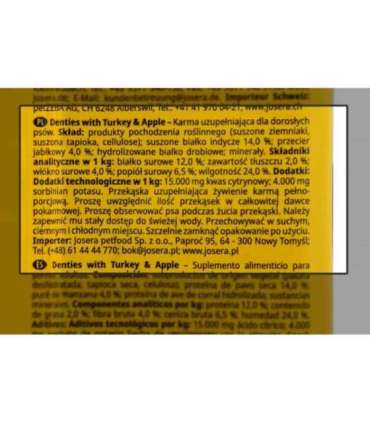 JOSERA Denties Turkey with apple - Dog treat - 180g