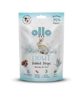 OLLO Air-Dried Light Rabbit strips - dog treat - 80g