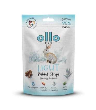 OLLO Air-Dried Light Rabbit strips - dog treat - 80g