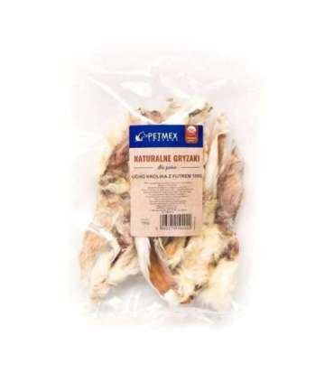PETMEX dog chew Rabbit ear with fur 100g
