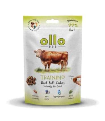 OLLO Air Dried Training Beef Cubes - dog treat - 80g