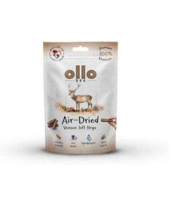 OLLO Air-Dried Venison strips - dog treat - 80g