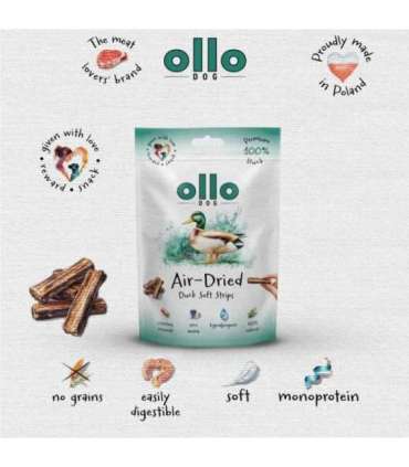 OLLO Air-Dried Duck strips - dog treat - 80g