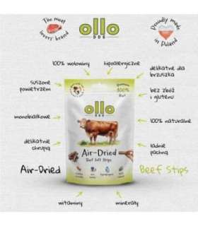 OLLO Air-Dried Beef strips - dog treat - 80g