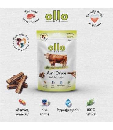 OLLO Air-Dried Beef strips - dog treat - 80g