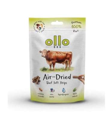 OLLO Air-Dried Beef strips - dog treat - 80g