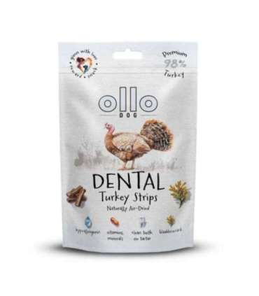 OLLO Air Dried Dental Turkey Strips - dog treat - 80g