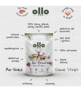 OLLO Air-Dried Game strips - dog treat - 80g