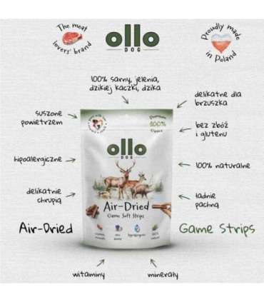 OLLO Air-Dried Game strips - dog treat - 80g