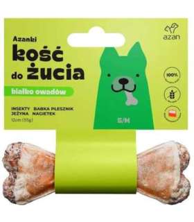 AZANKI Bone with insects and blackberry S/M - dog treat - 12 cm