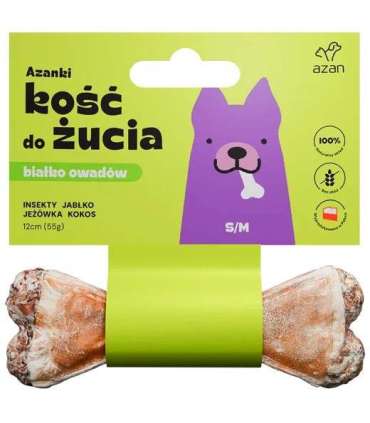 AZANKI Bone with insects and coconut S/M - dog treat - 12 cm