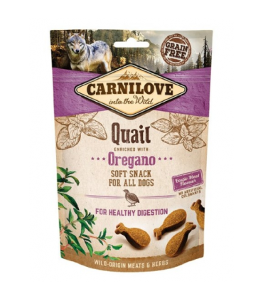 CARNILOVE Semi-Moist Snack Quail & Oregano - Dog treat with quail and oregano - 200 g