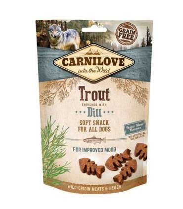 CARNILOVE SEMI-MOIST SOFT SNACK Trout Enriched with Dill - dog treat - 200 g