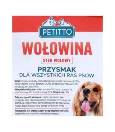 PETITTO Beef Steaks - dog treat - 500 g